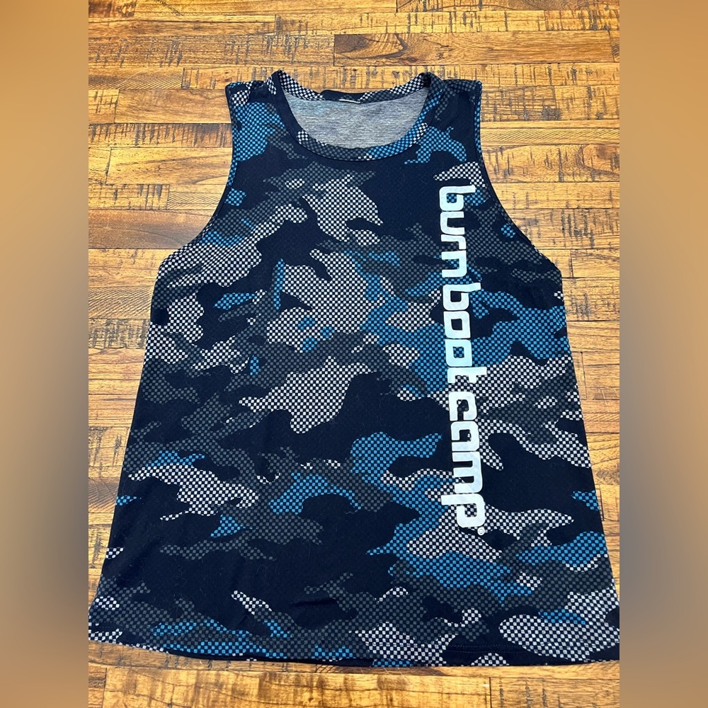 Women’s Burn Boot Camp Camo Tank Top with Blue Accents